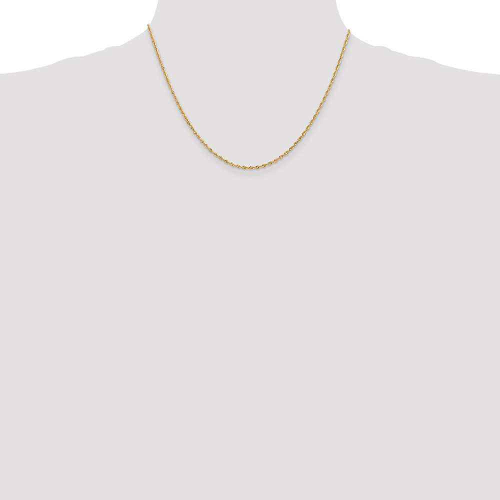 14K 18 Inch 1.85mm Diamond-cut Quadruple Rope Lobster Clasp Chain