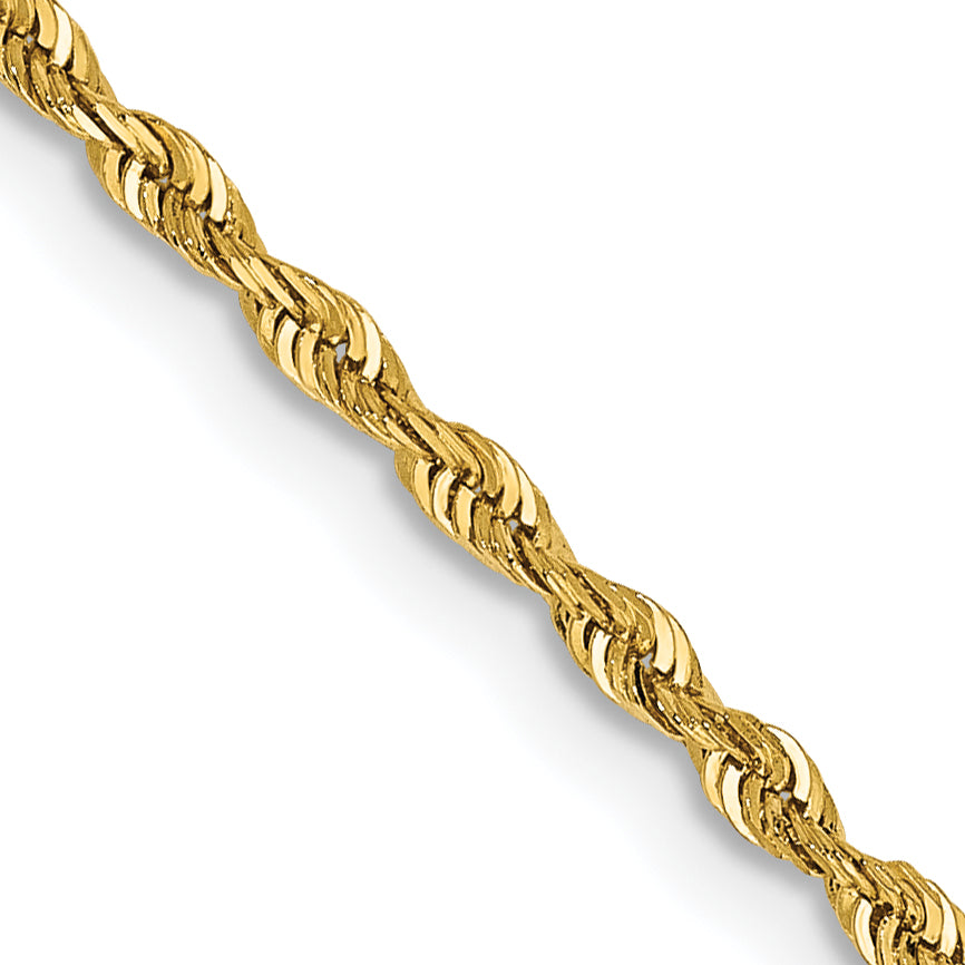 14K 20 Inch 1.85mm Diamond-cut Quadruple Rope Lobster Clasp Chain