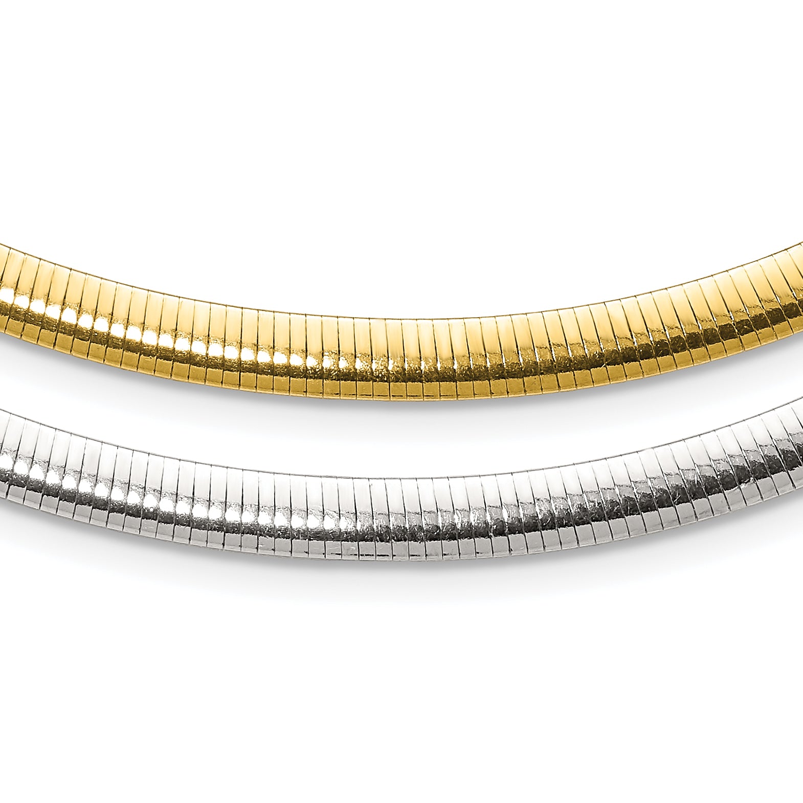 Sterling Silver Flash Gold-plate Reversible 5.75mm Cubetto Chain