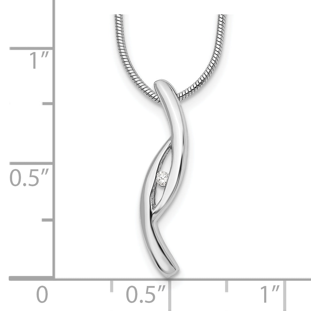 White Ice Sterling Silver Rhodium-plated 18 Inch Diamond Necklace with 2 Inch Extender