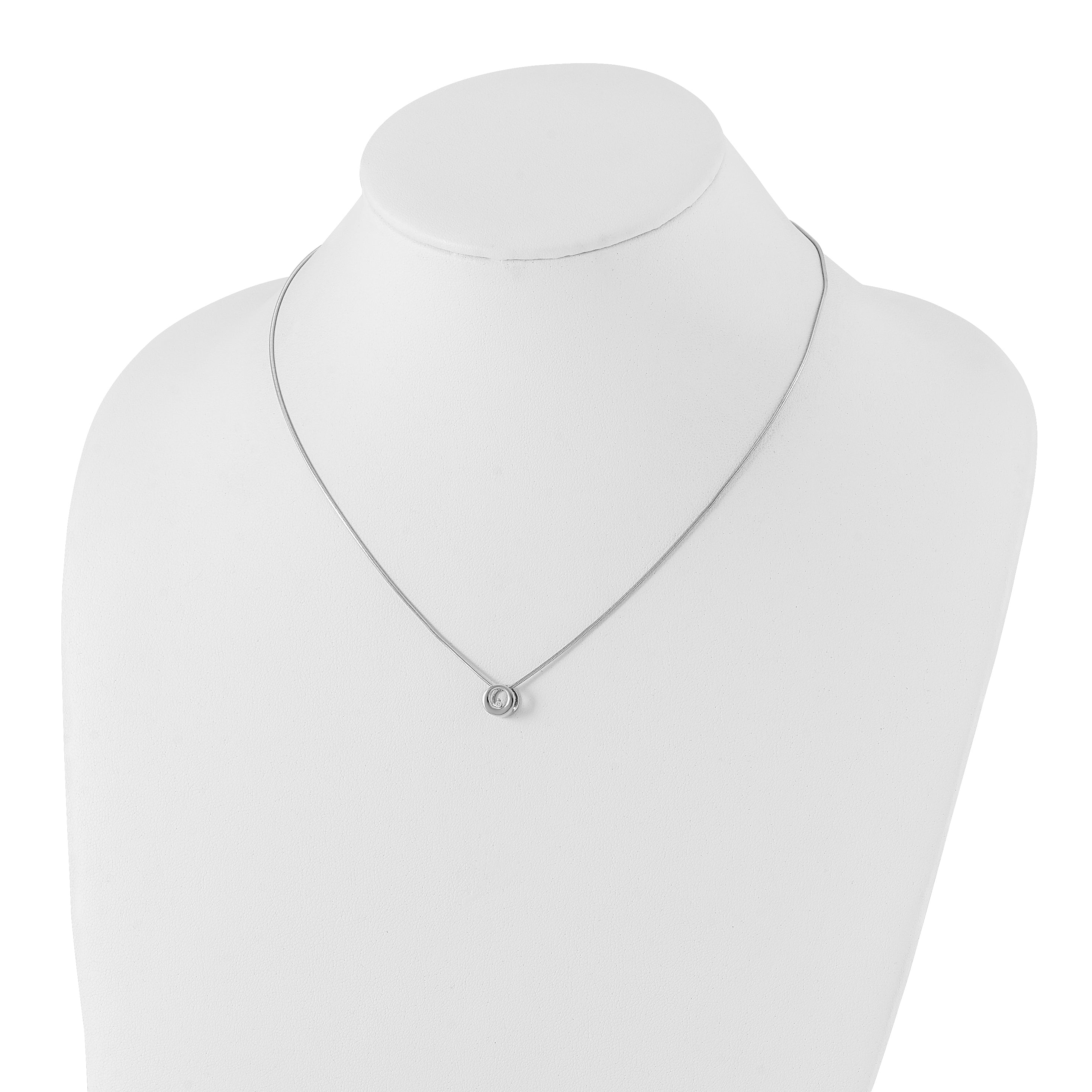 White Ice Sterling Silver Rhodium-plated 18 Inch Diamond Open Circle Necklace with 2 Inch Extender