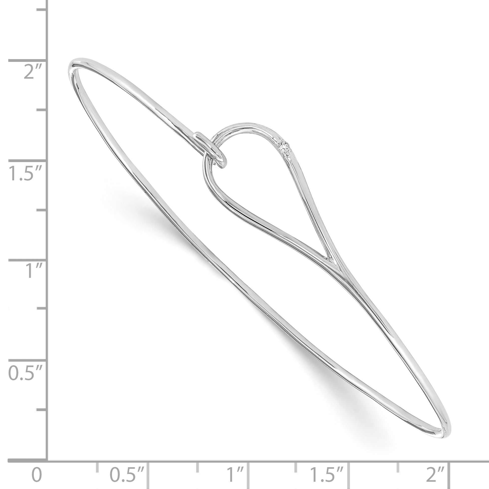 White Ice Sterling Silver Rhodium-plated Diamond Bangle