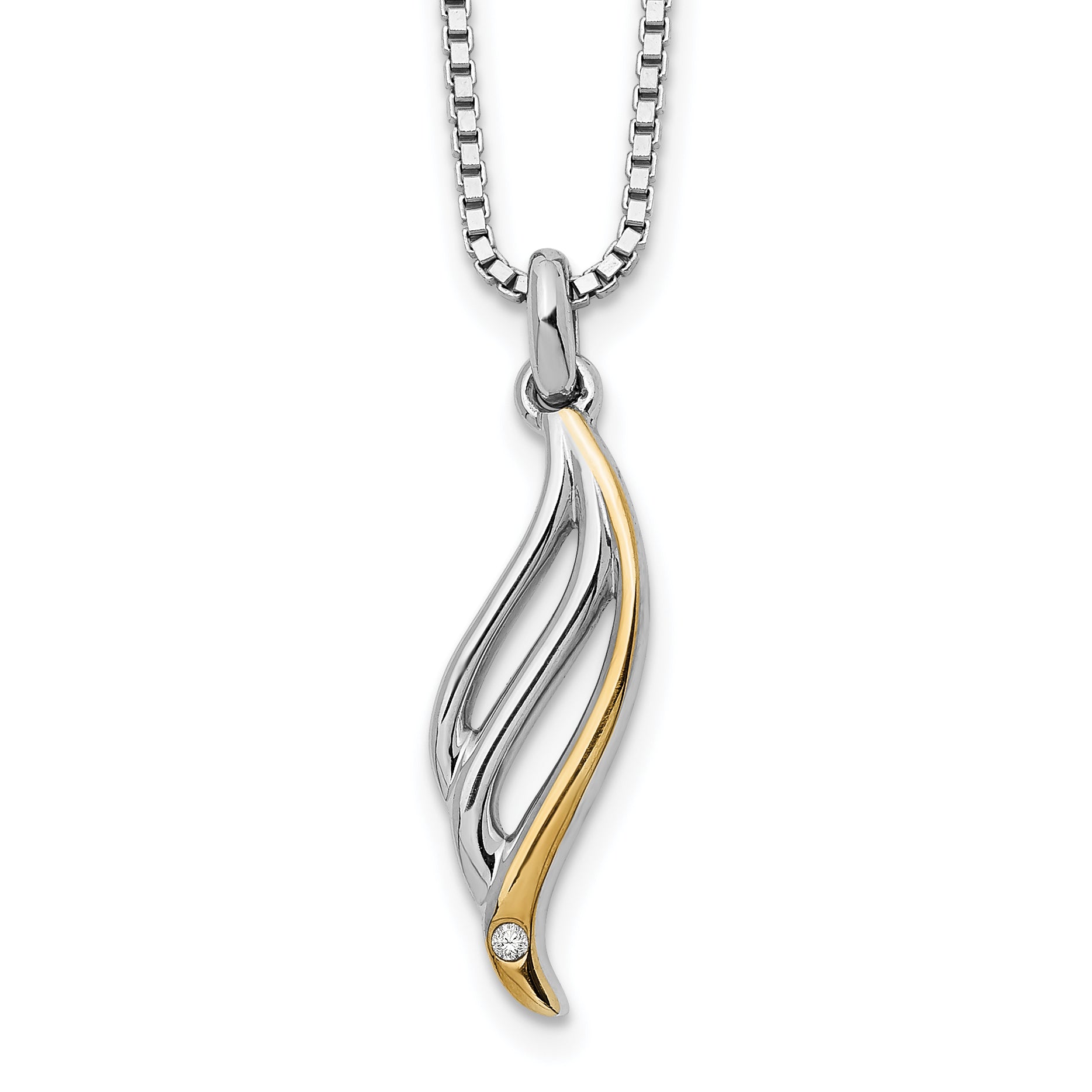 White Ice Sterling Silver Rhodium-plated Gold-tone 18 Inch Diamond Necklace with 2 Inch Extender