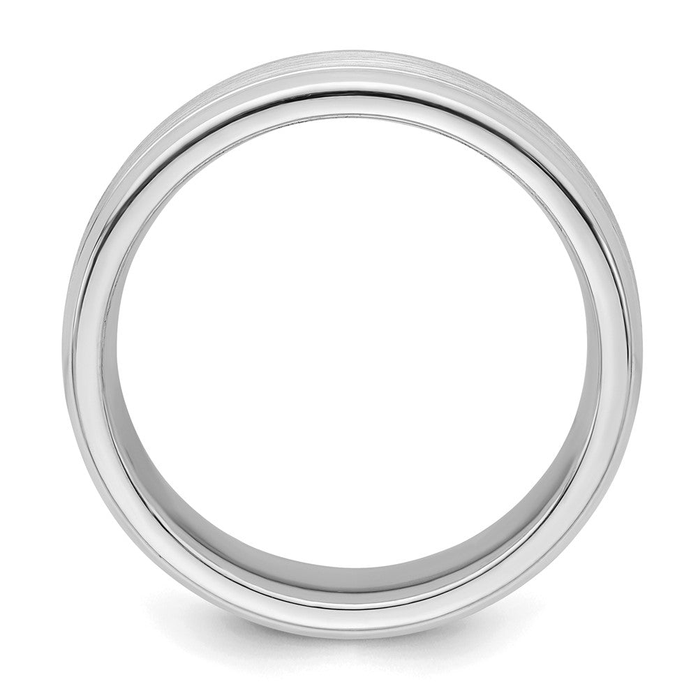 Sterling Silver Rhodium-plated 6mm Brushed Fancy Band Size 11.5