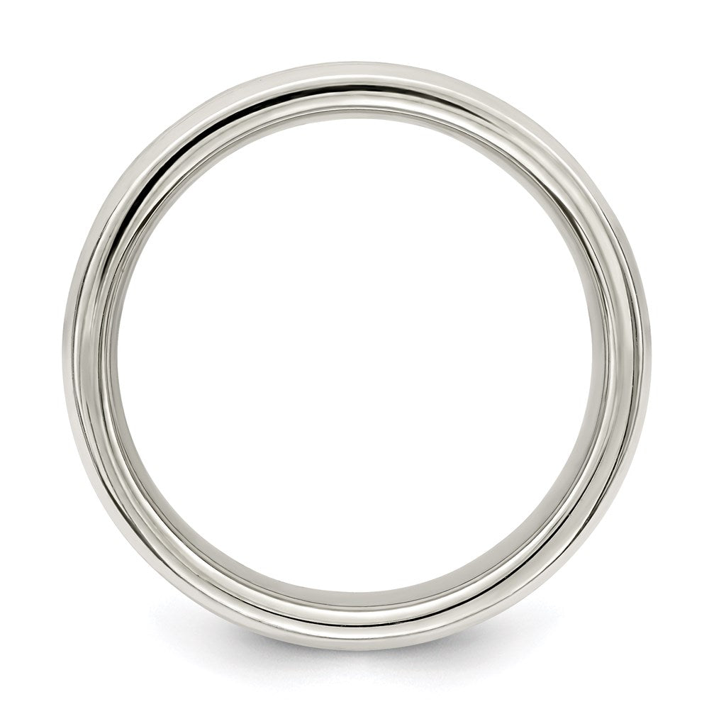 Sterling Silver 6mm Polished Flat Grooved Fancy Band Size 11