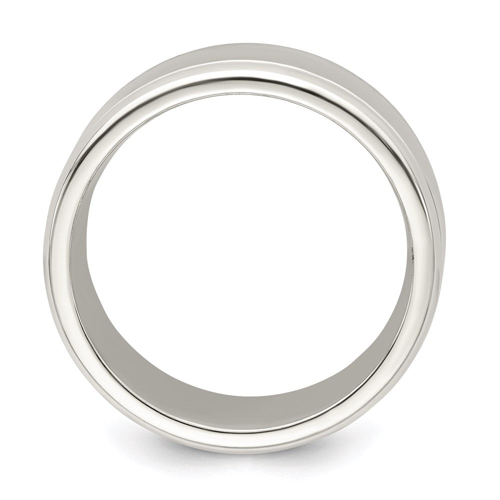 Sterling Silver 6mm Polished Flat Beveled Edge Fancy Band Size 8.5