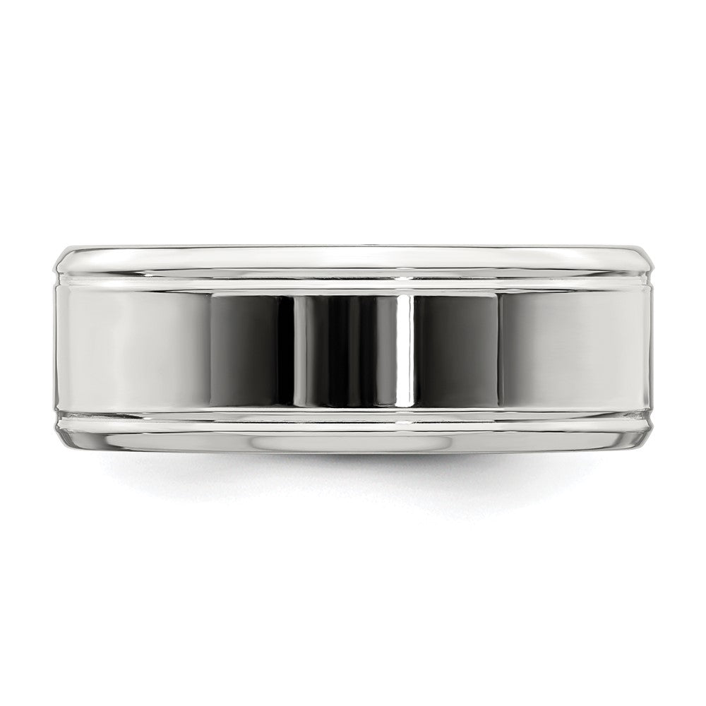 Sterling Silver 6mm Polished Flat Beveled Edge Fancy Band Size 11.5