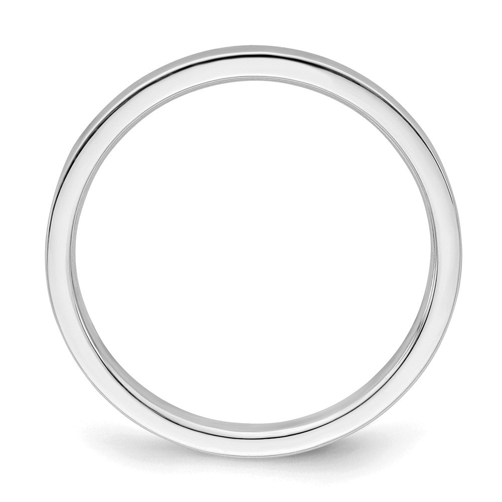 Sterling Silver Rhodium-plated 2mm Flat Size 8 Band