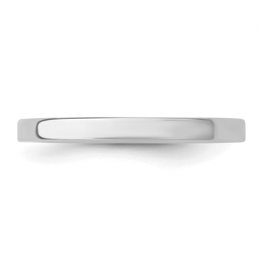 Sterling Silver Rhodium-plated 2mm Flat Size 10.5 Band
