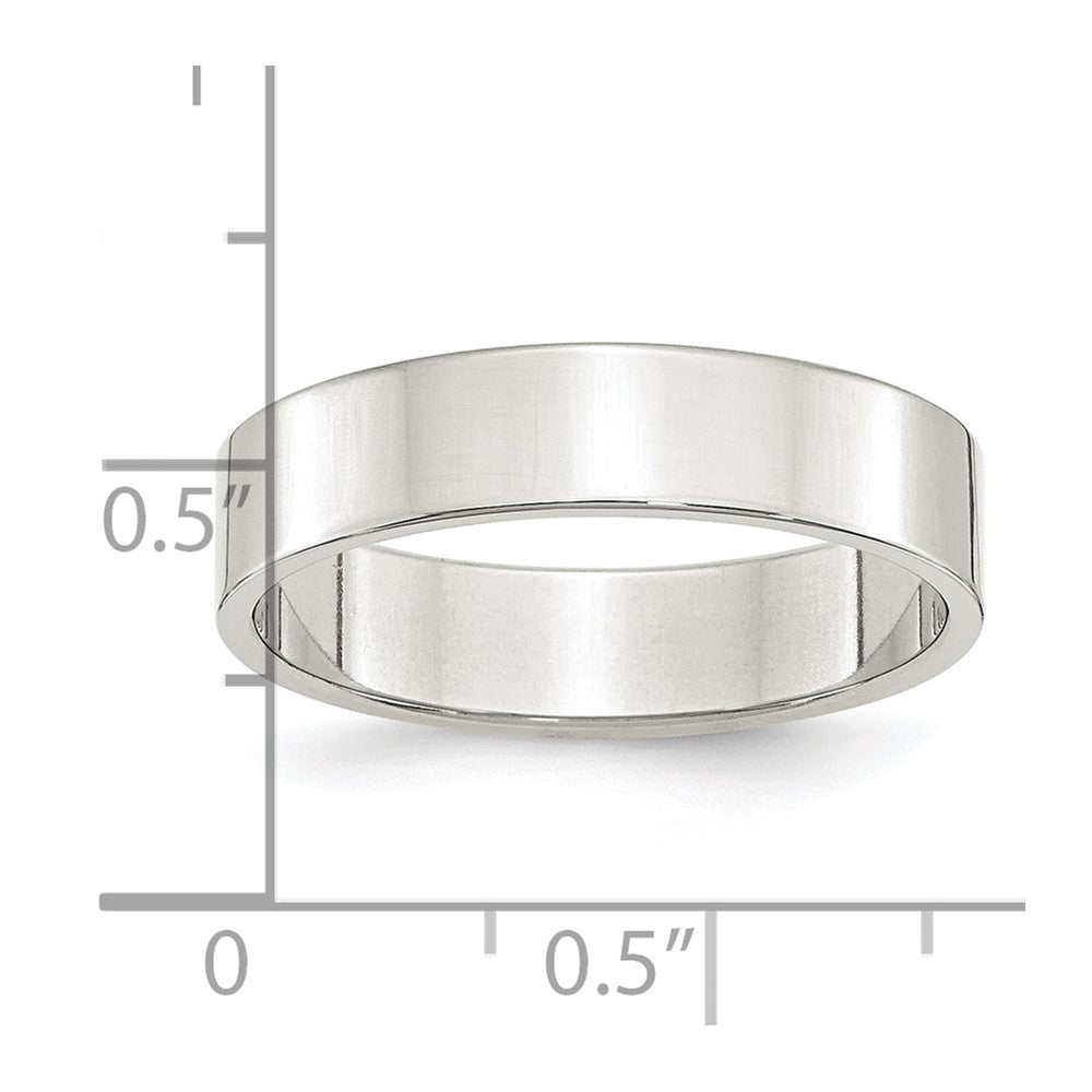 Sterling Silver Rhodium-plated 5mm Flat Band