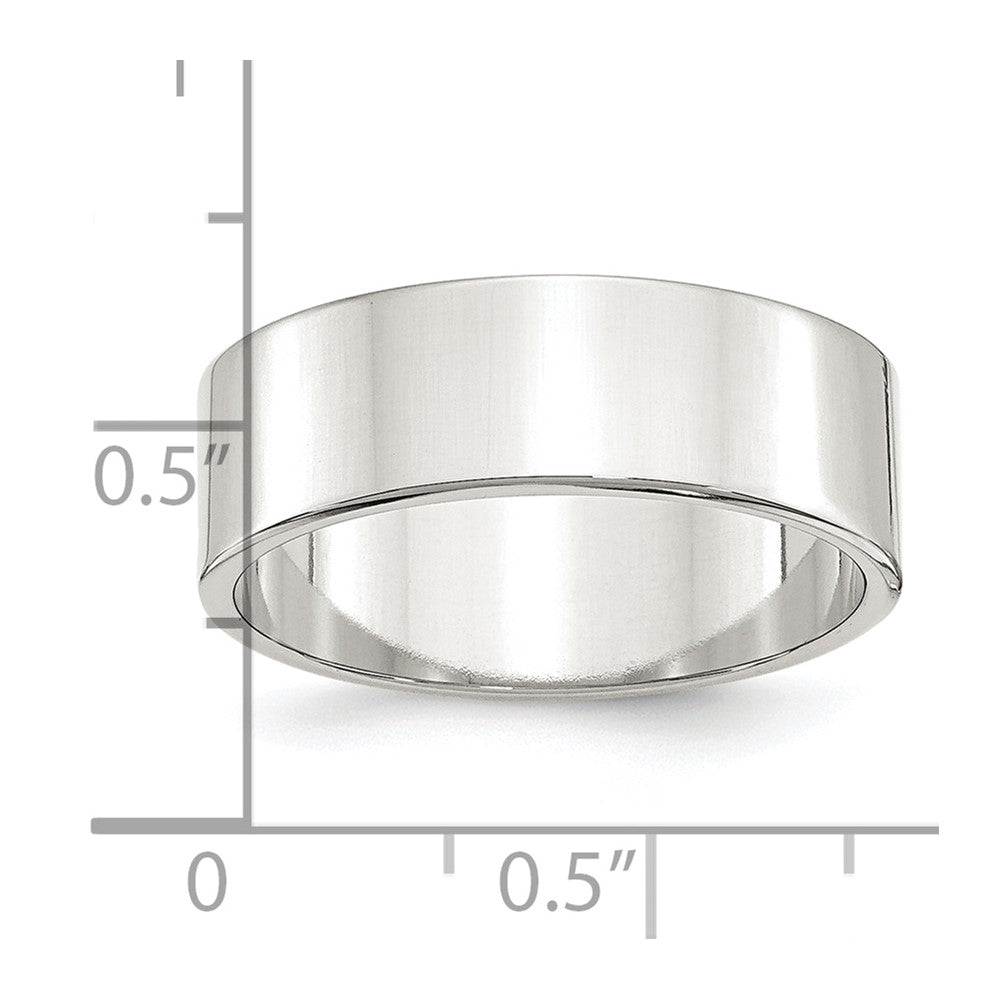 Sterling Silver Rhodium-plated 7mm Flat Size 13 Band