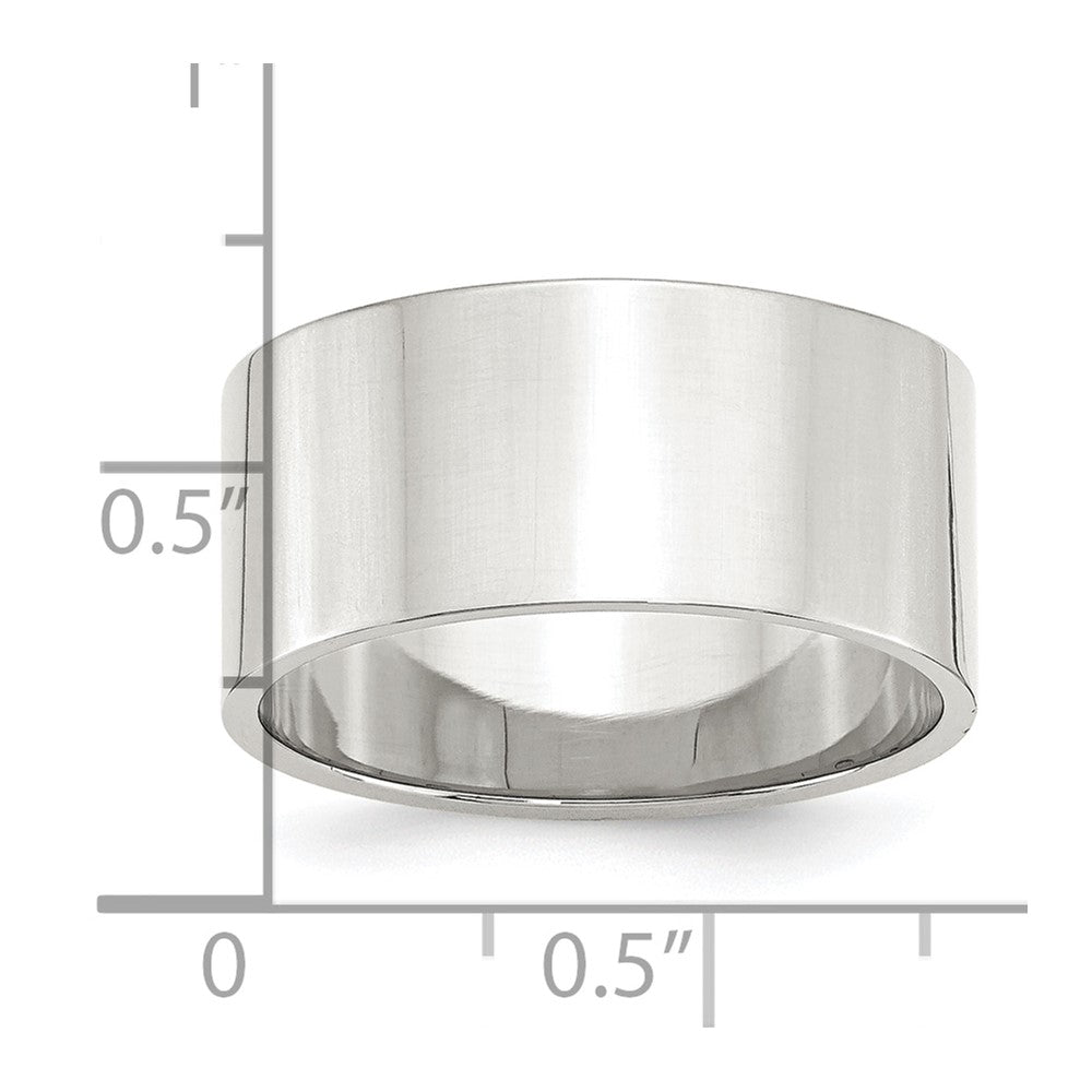 Sterling Silver 10mm Lightweight Flat Size 13 Band