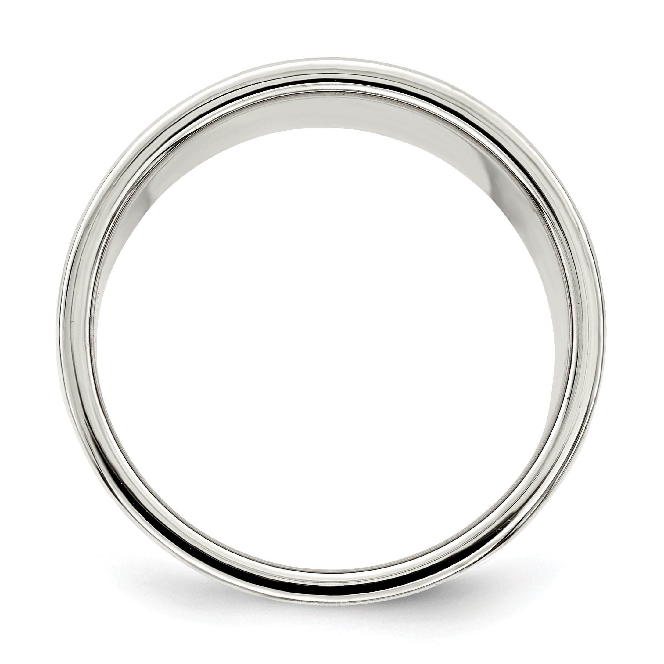 Sterling Silver 12mm Lightweight Flat Size 7.5 Band