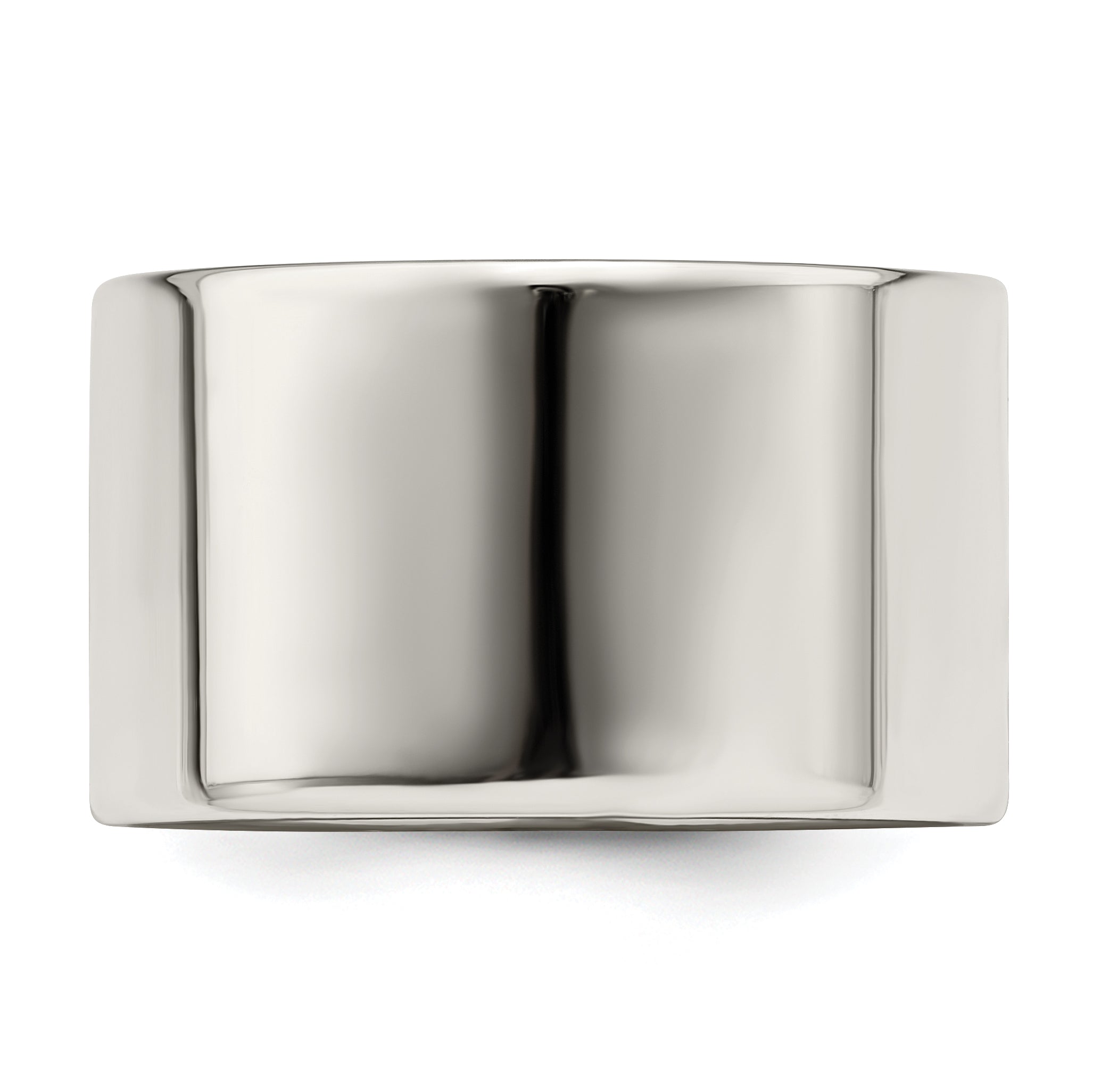 Sterling Silver 12mm Lightweight Flat Size 7.5 Band