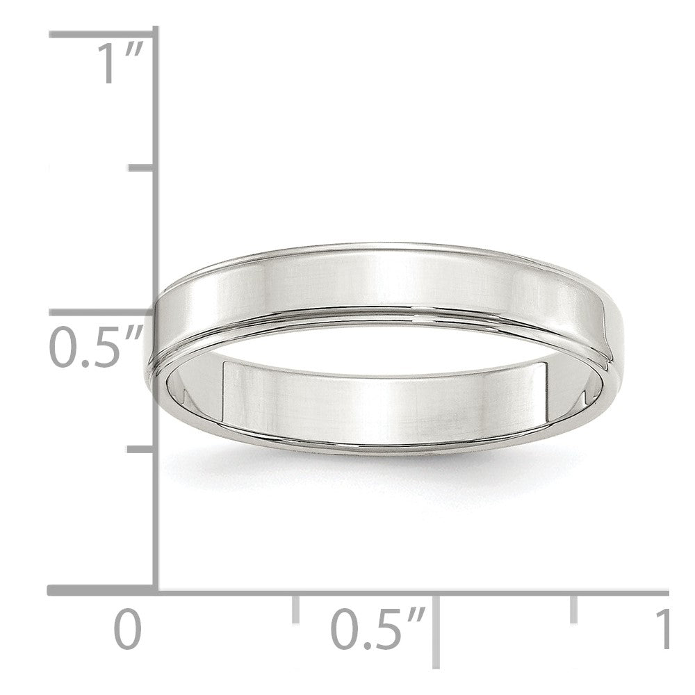 Sterling Silver 4mm Flat with Step Edge Size 6.5 Band