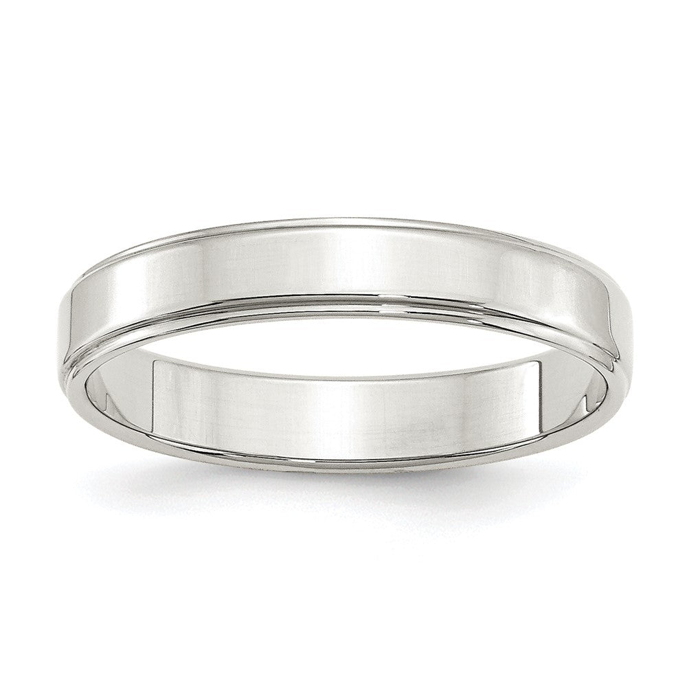 Sterling Silver 4mm Flat with Step Edge Size 13.5 Band