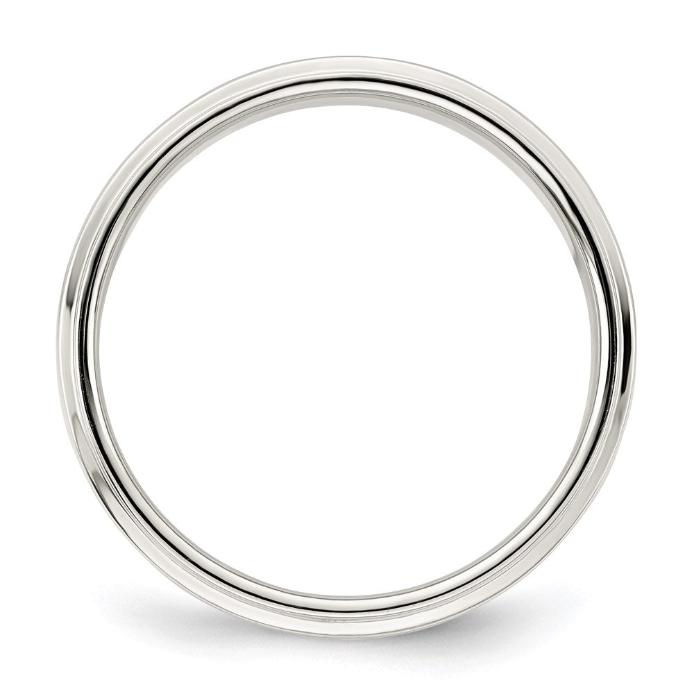 Sterling Silver 5mm Flat with Step Edge Size 11.5 Band
