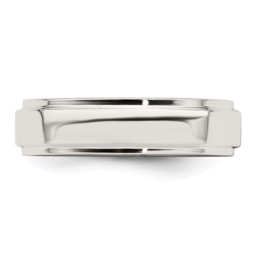 Sterling Silver 5mm Flat with Step Edge Size 11 Band