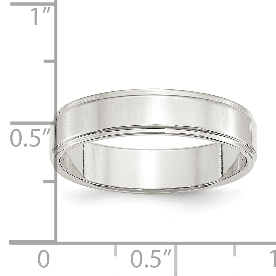 Sterling Silver 5mm Flat with Step Edge Size 12 Band