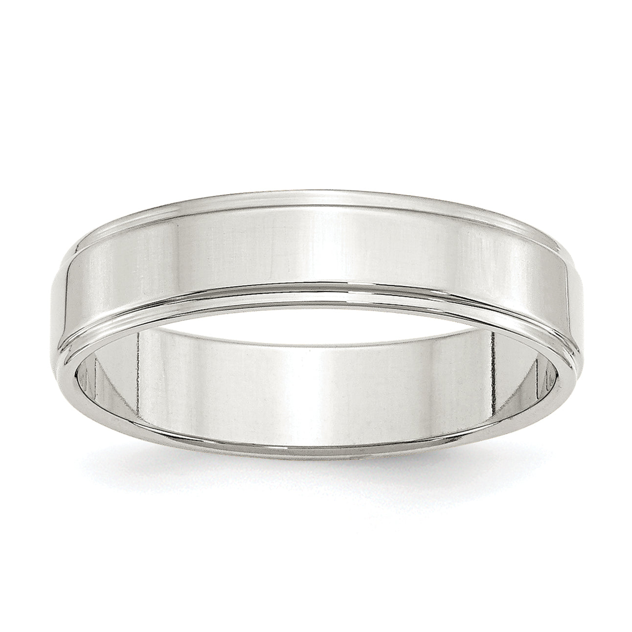 Sterling Silver 5mm Flat with Step Edge Size 12 Band