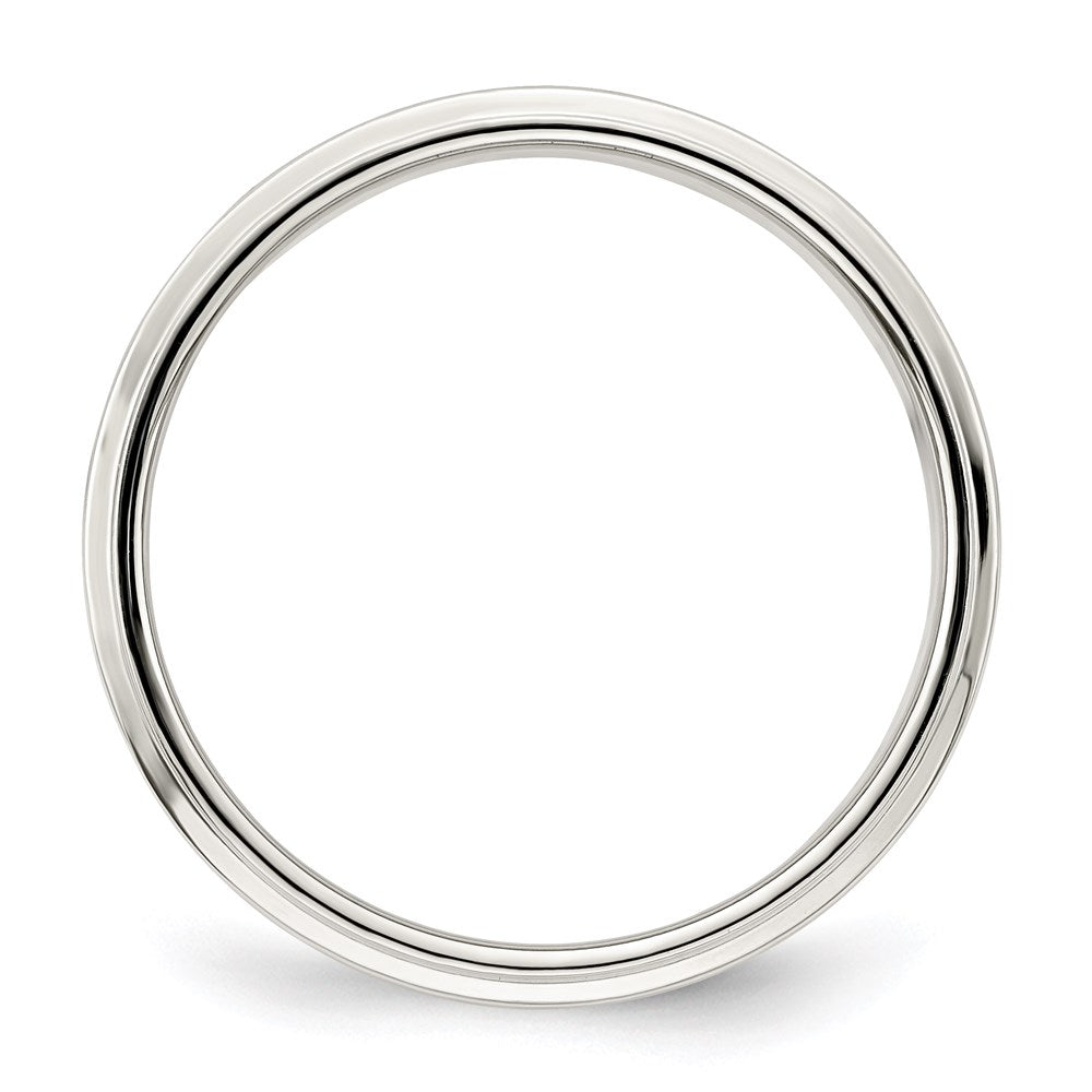 Sterling Silver 6mm Flat with Step Edge Size 7.5 Band