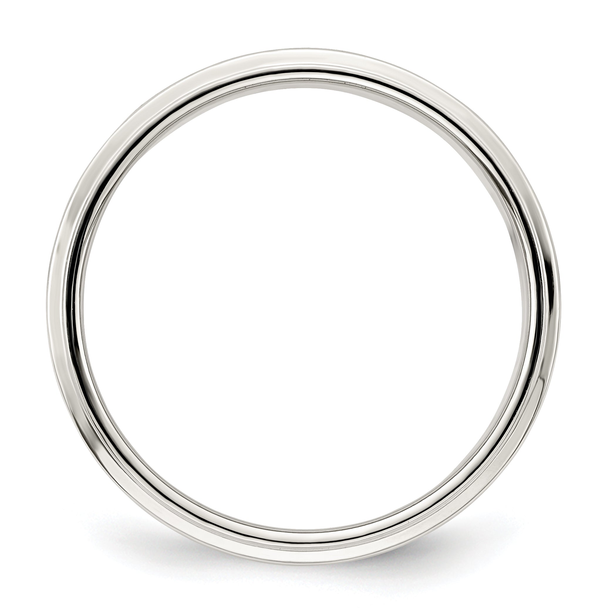 Sterling Silver 6mm Flat with Step Edge Size 12.5 Band