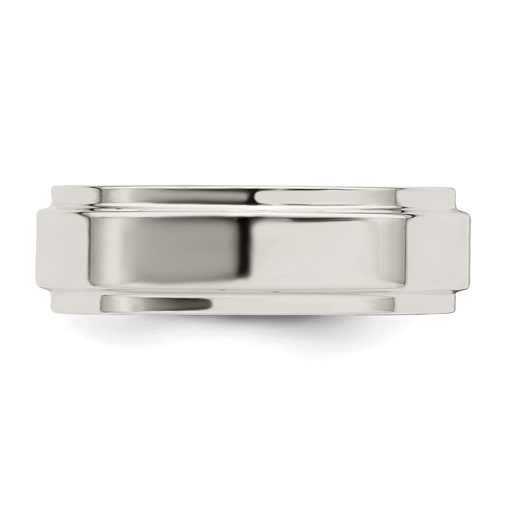 Sterling Silver 6mm Flat with Step Edge Size 5.5 Band