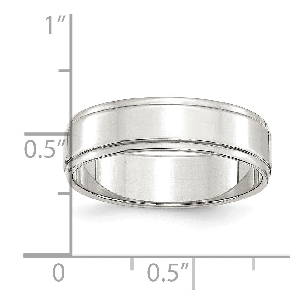 Sterling Silver 6mm Flat with Step Edge Size 9 Band