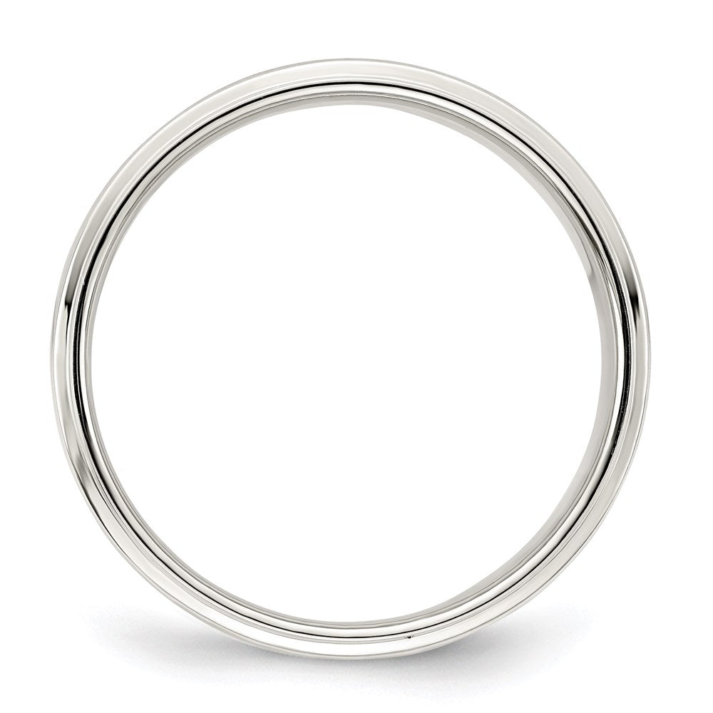 Sterling Silver 7mm Flat with Step Edge Size 10 Band