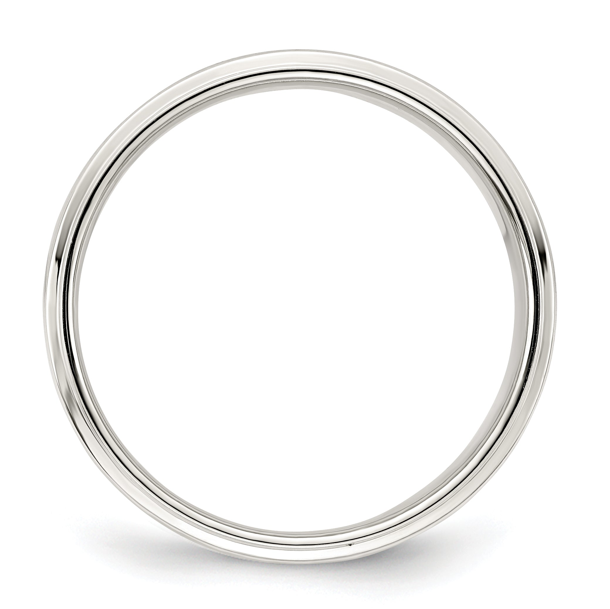 Sterling Silver 7mm Flat with Step Edge Size 10.5 Band