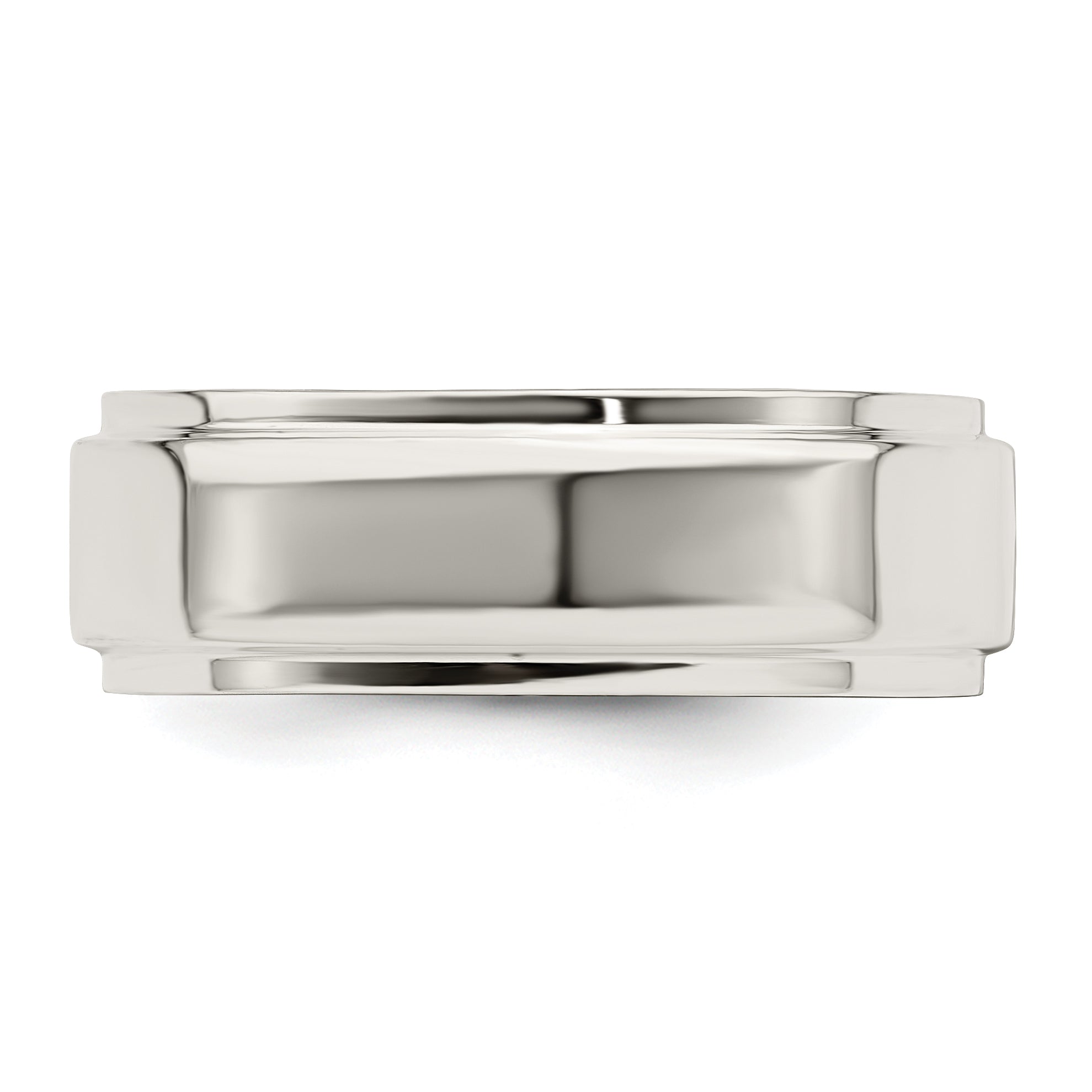 Sterling Silver 7mm Flat with Step Edge Size 13 Band