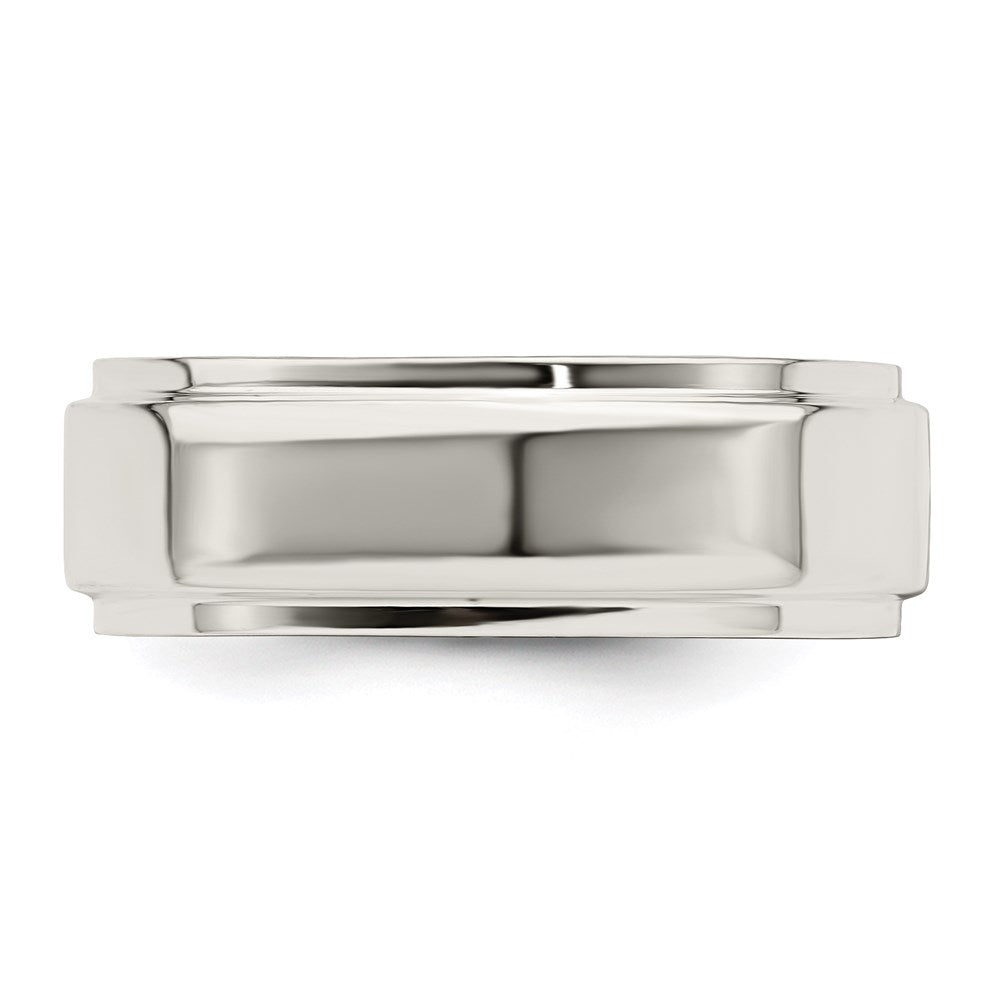 Sterling Silver 7mm Flat with Step Edge Size 8 Band