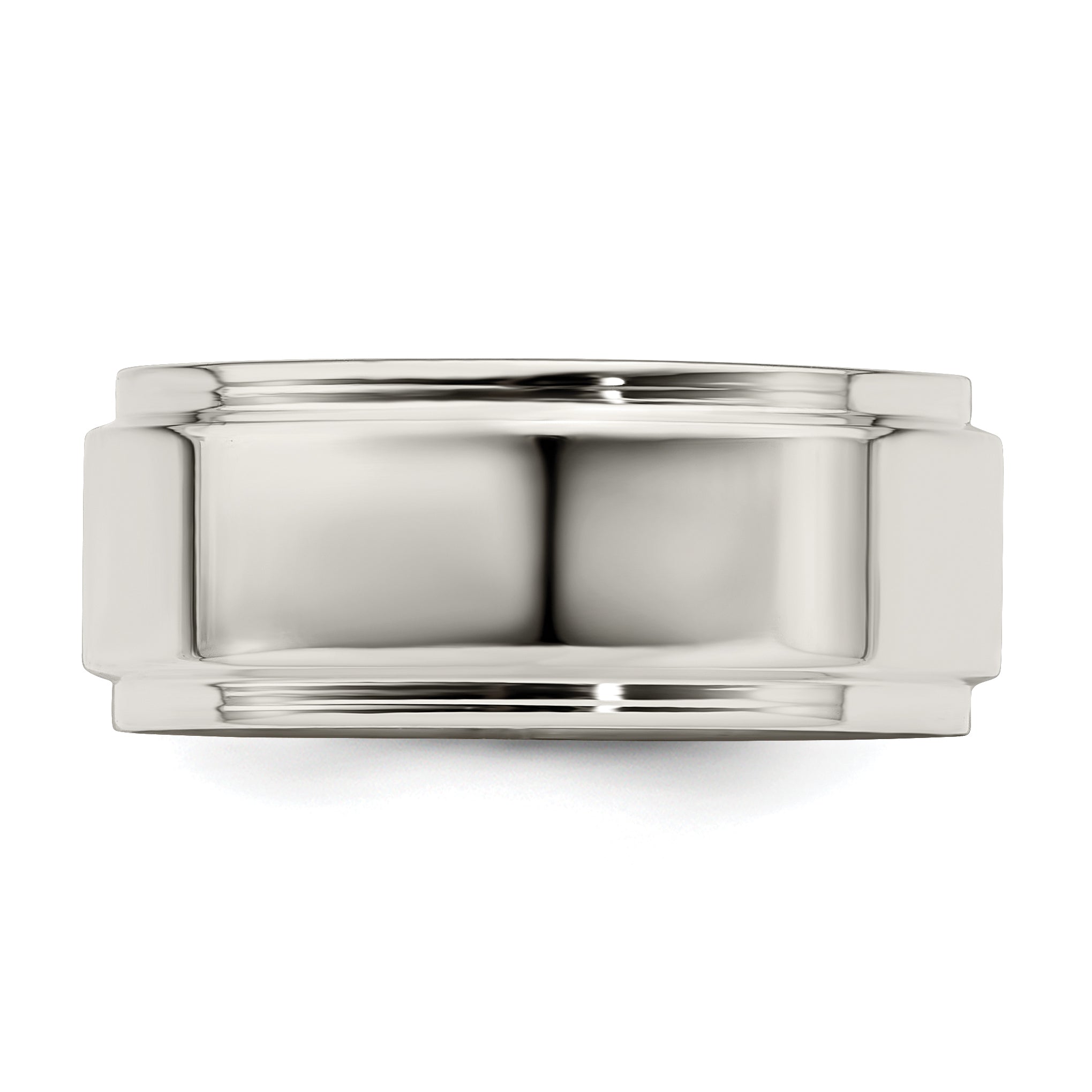 Sterling Silver 8mm Flat with Step Edge Size 11 Band