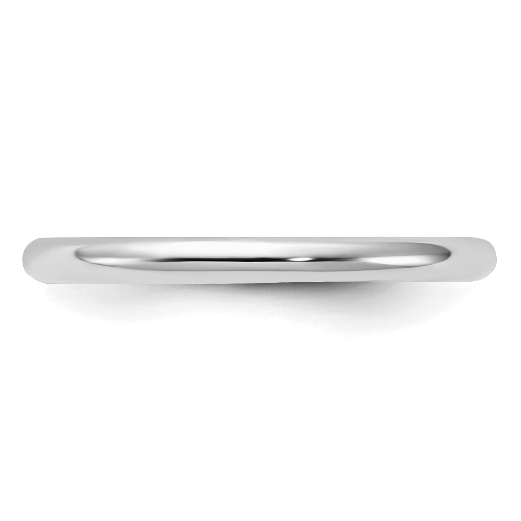 Sterling Silver Rhodium-plated 2mm Half-Round Size 5.5 Band