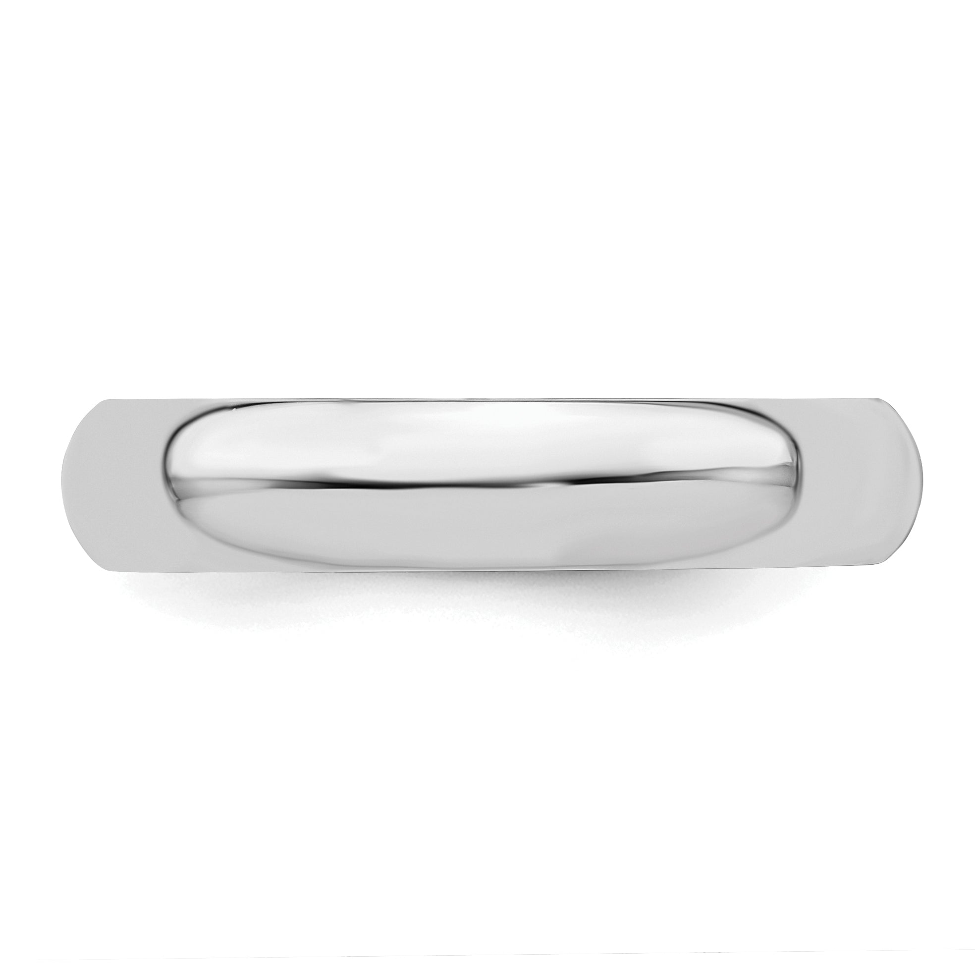 Sterling Silver Rhodium-plated 4mm Half-Round Size 4.5 Band