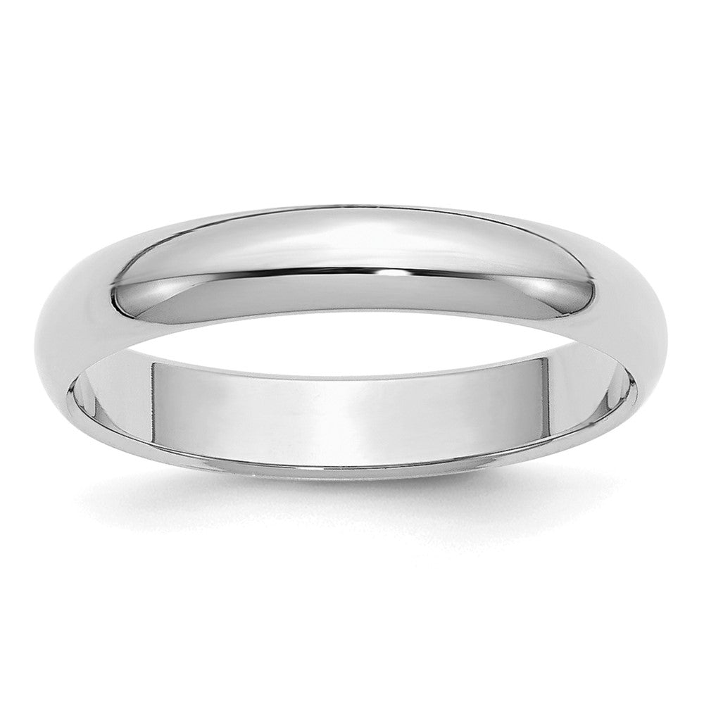 Sterling Silver Rhodium-plated 4mm Half Round Size 12.5 Band