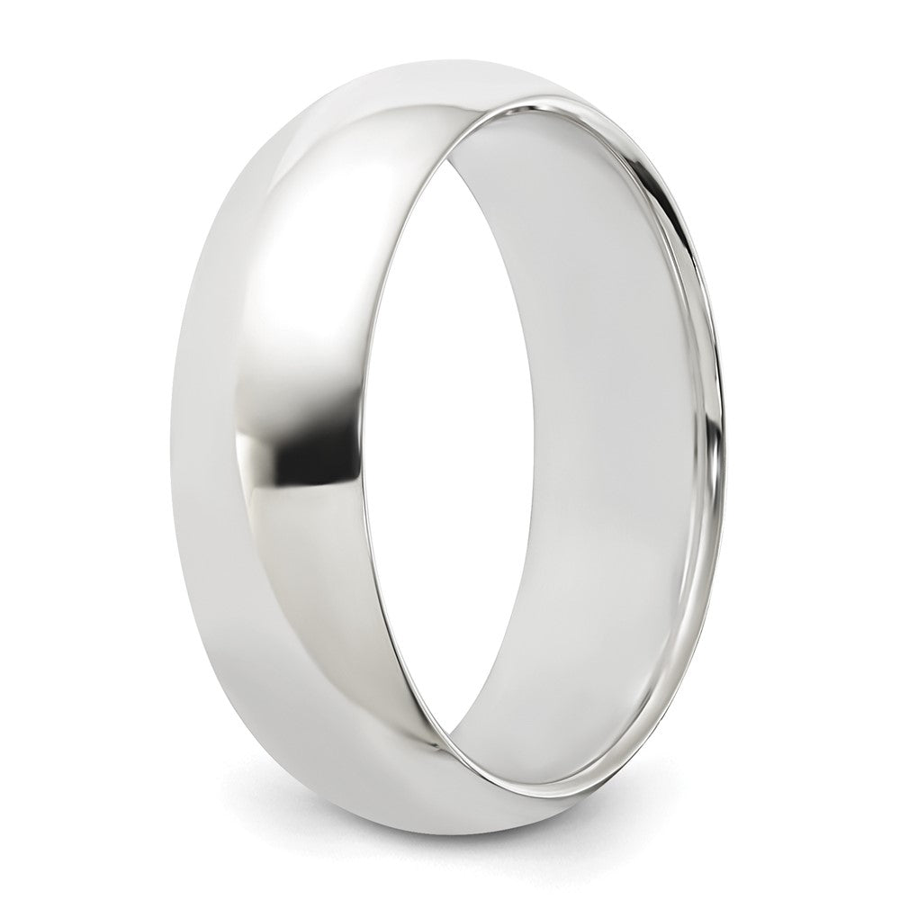 Sterling Silver Rhodium-plated 6mm Half Round Size 13 Band