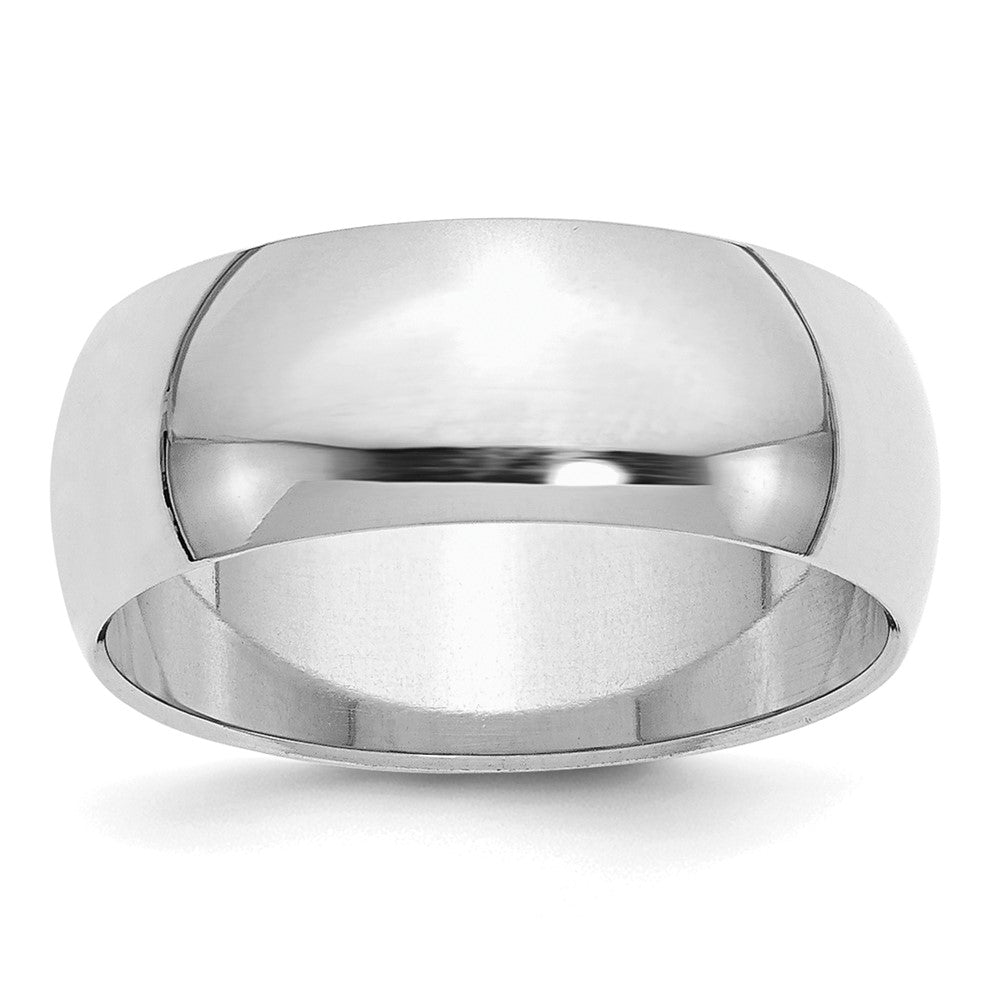 Sterling Silver Rhodium-plated 8mm Half Round Size 13 Band