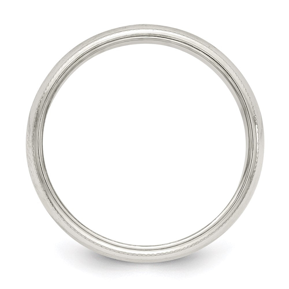 Sterling Silver 5mm Half Round Milgrain Size 13 Band