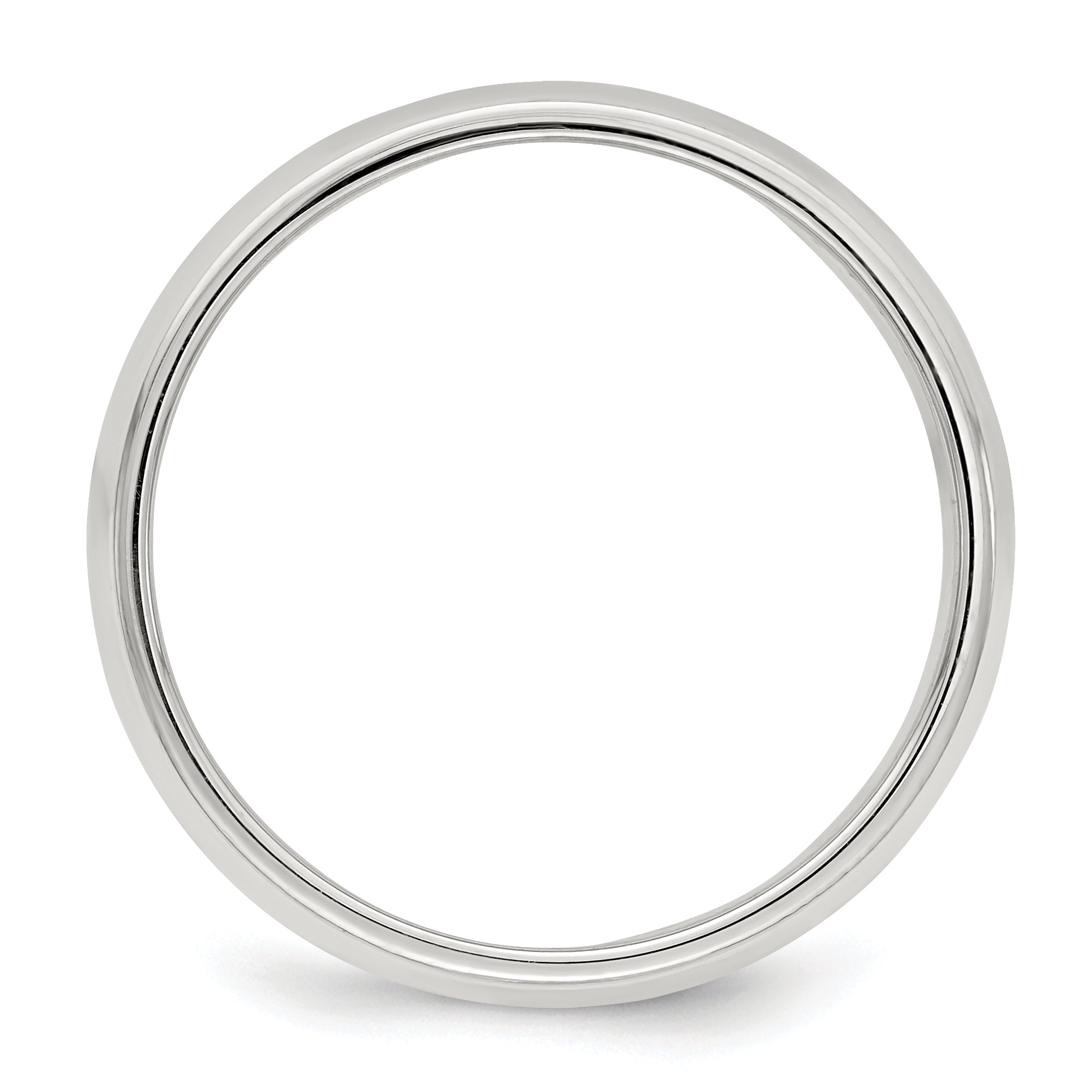 Sterling Silver 6mm Half Round Milgrain Size 13 Band