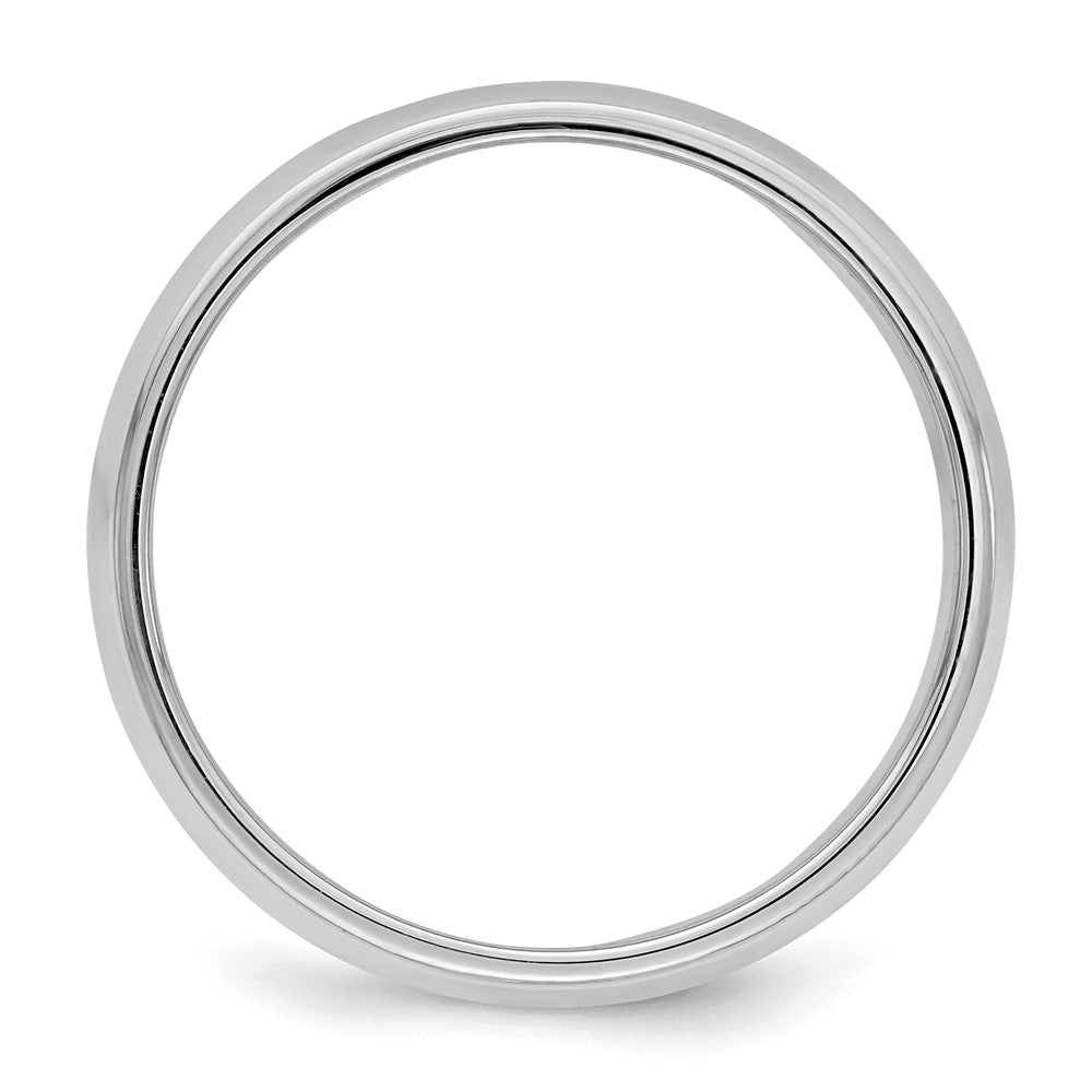 Sterling Silver Rhodium-plated 6mm Half Round Milgrain Size 13.5 Band