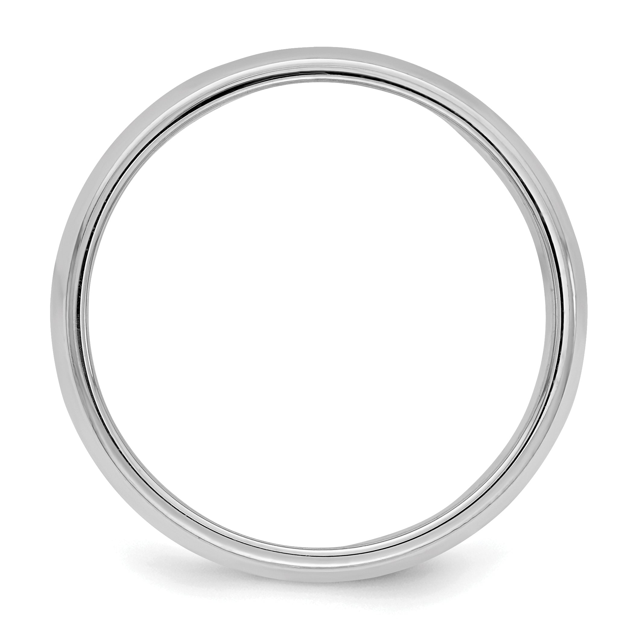 Sterling Silver Rhodium-plated 6mm Half Round Milgrain Size 9.5 Band
