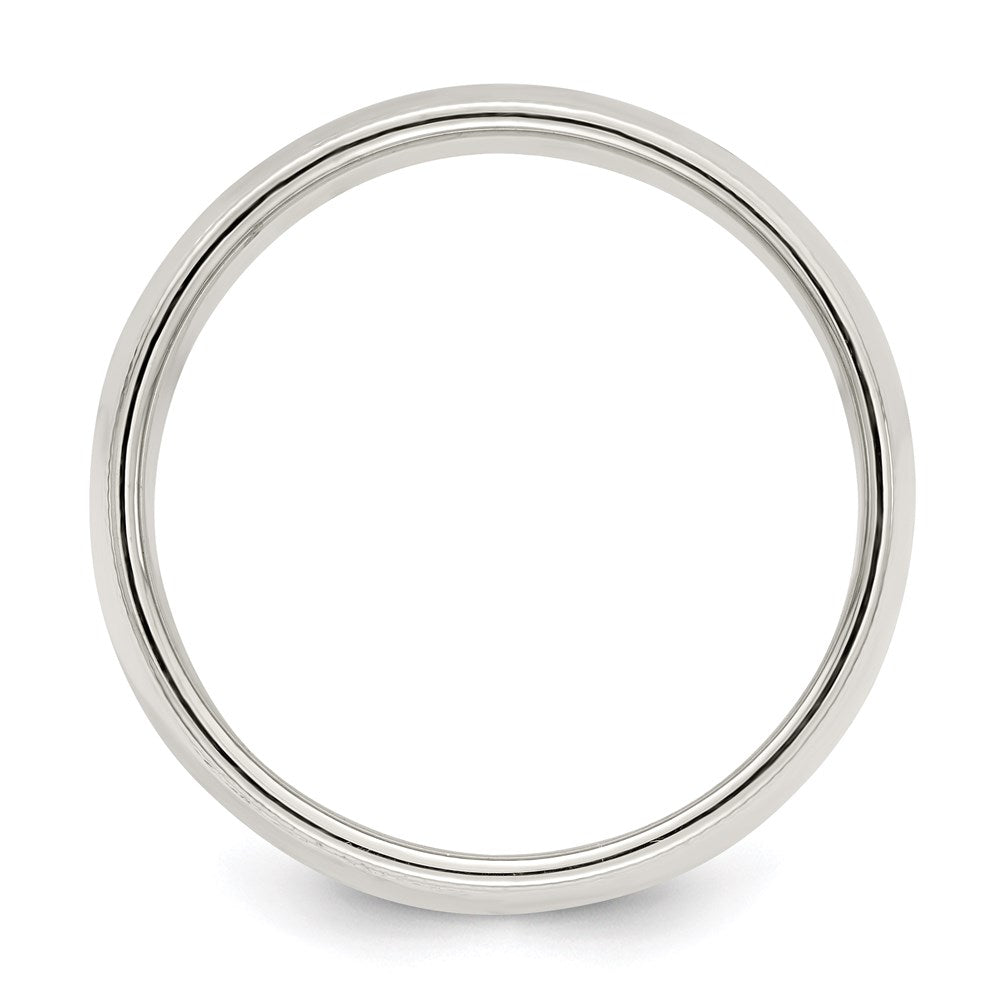 Sterling Silver 8mm Half Round Milgrain Size 8 Band