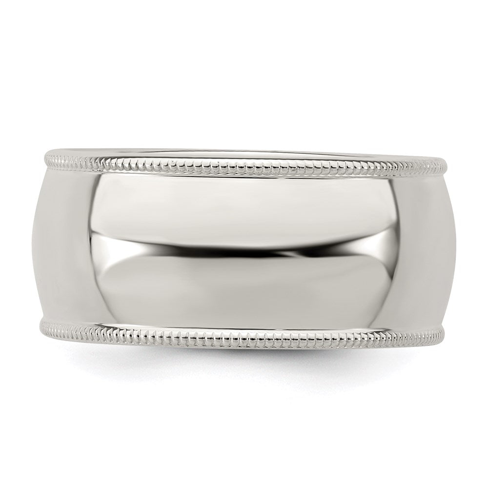Sterling Silver 9mm Half Round Milgrain Size 4.5 Band