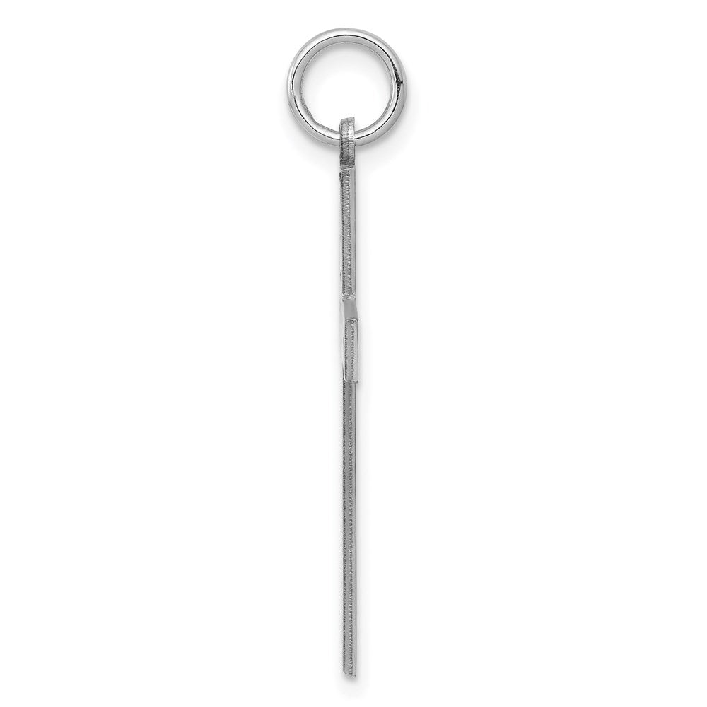 Sterling Silver Rhodium-plated Laser Designed Cross Pendant