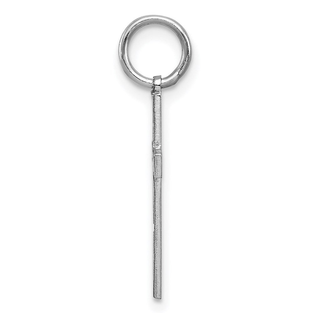 Sterling Silver Rhodium-plated Laser Designed Cross Charm