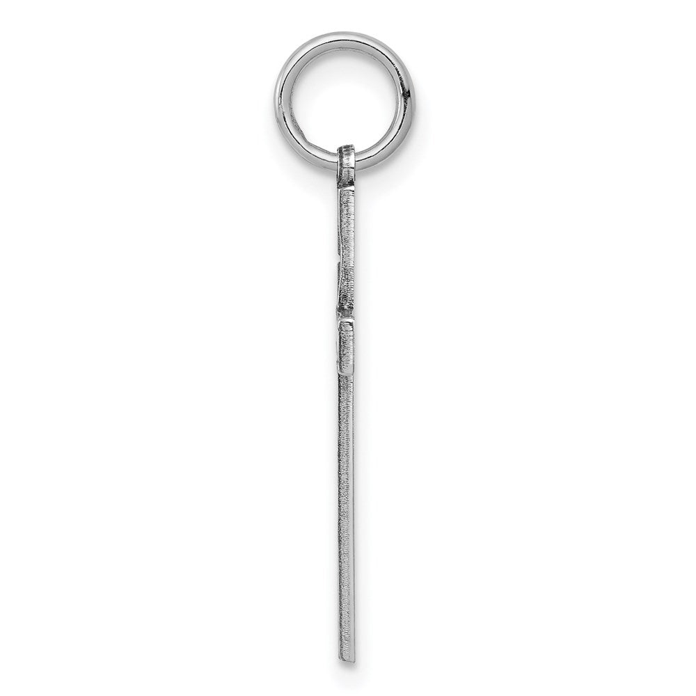 Sterling Silver Rhodium-plated Laser Designed Cross Pendant