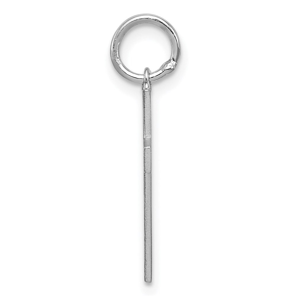 Sterling Silver Rhodium-plated Laser Designed Cross Charm