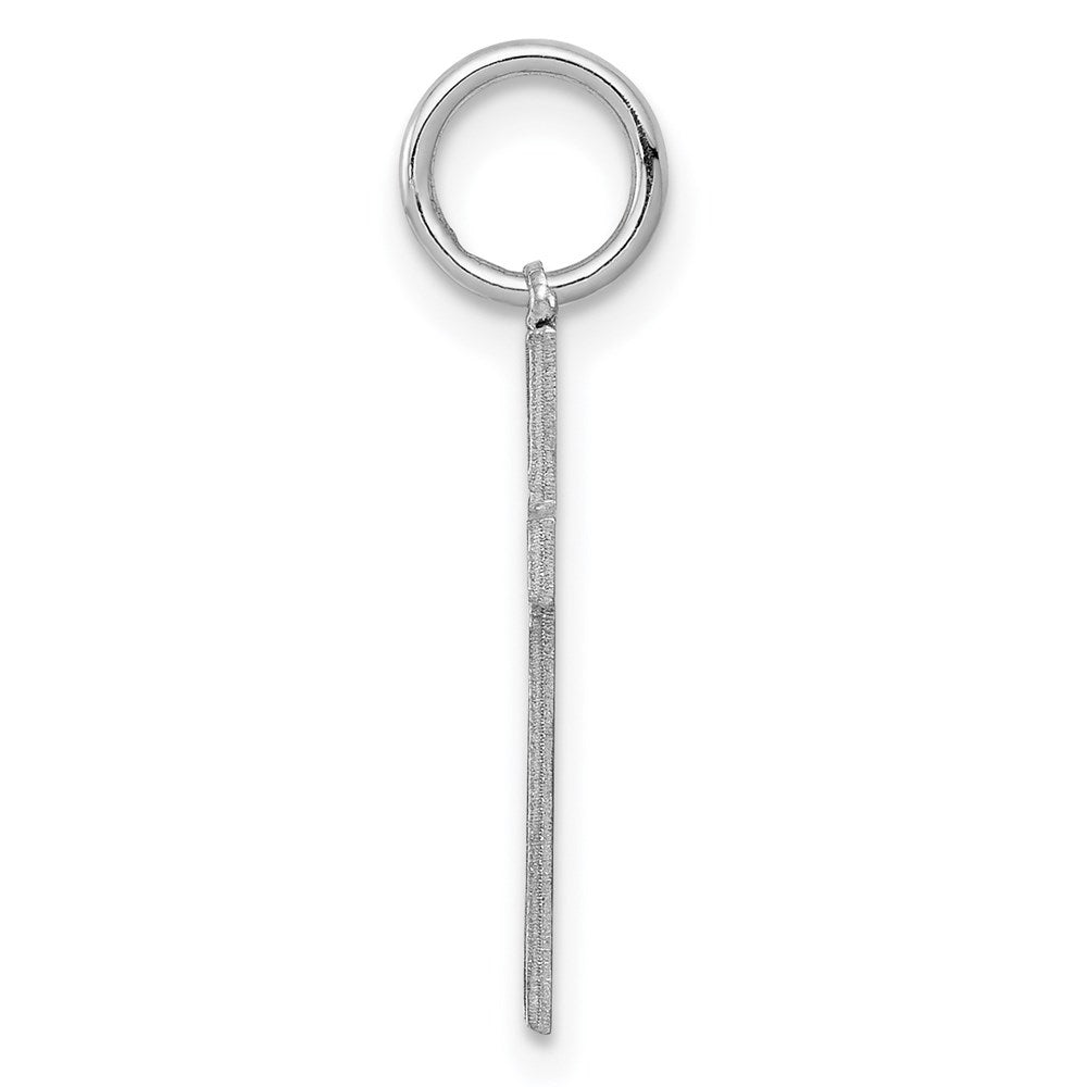 Sterling Silver Rhodium-plated Laser Designed Cross Charm