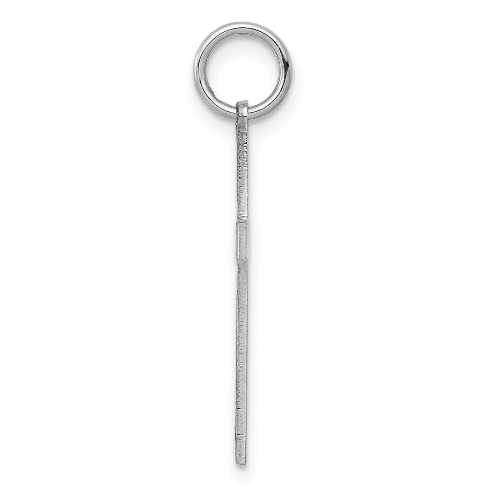 Sterling Silver Rhodium-plated Laser Designed Cross Pendant